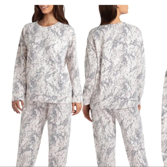 H HALSTON STUDIO Marbled Print Pullover Sweatshirt - Picture 2 of 2